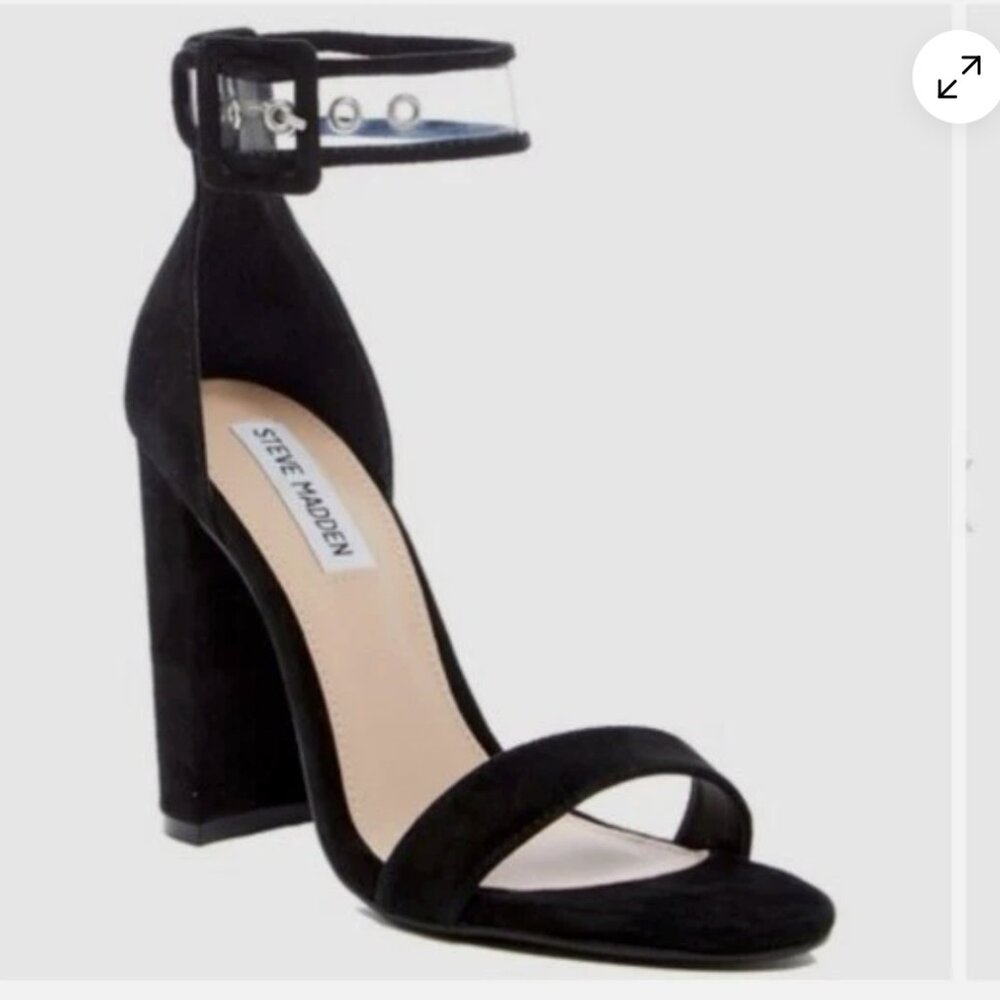 Steve Madden Block Heel - Clear Ankle Strap